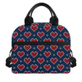 Heart Knitted Pattern Print Insulated Lunch Bag
