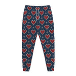Heart Knitted Pattern Print Jogger Pants