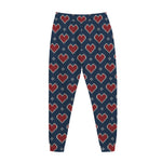 Heart Knitted Pattern Print Jogger Pants