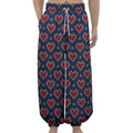 Heart Knitted Pattern Print Lantern Pants