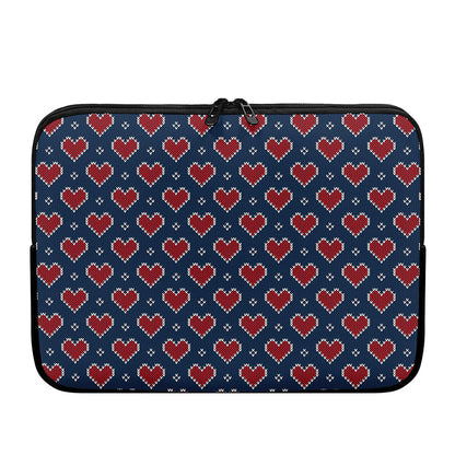 Heart Knitted Pattern Print Laptop Sleeve
