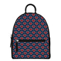 Heart Knitted Pattern Print Leather Backpack