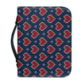 Heart Knitted Pattern Print Leather Bible Cover