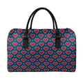 Heart Knitted Pattern Print Leather Duffel Bag