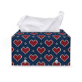 Heart Knitted Pattern Print Leather Tissue Box Cover