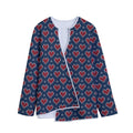 Heart Knitted Pattern Print Long Sleeve Short Coat