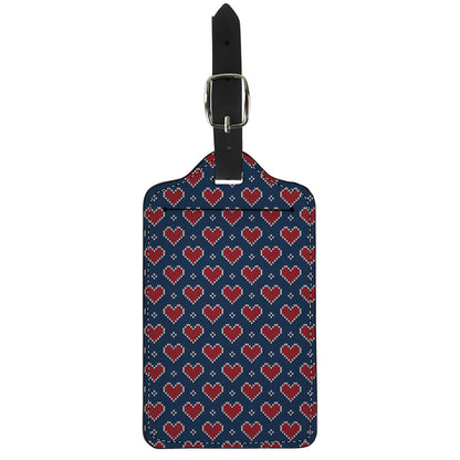 Heart Knitted Pattern Print Luggage Tag