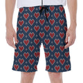 Heart Knitted Pattern Print Men's Beach Shorts