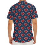 Heart Knitted Pattern Print Men's Deep V-Neck Shirt