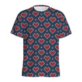 Heart Knitted Pattern Print Men's Athletic T-Shirt
