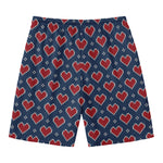 Heart Knitted Pattern Print Men's Swim Trunks