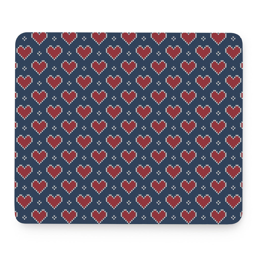 Heart Knitted Pattern Print Mouse Pad