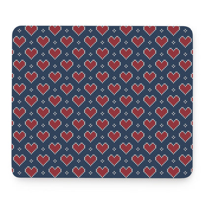 Heart Knitted Pattern Print Mouse Pad