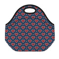 Heart Knitted Pattern Print Neoprene Lunch Bag
