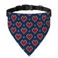 Heart Knitted Pattern Print Over The Collar Dog Bandana