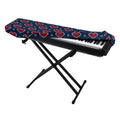 Heart Knitted Pattern Print Piano Keyboard Cover