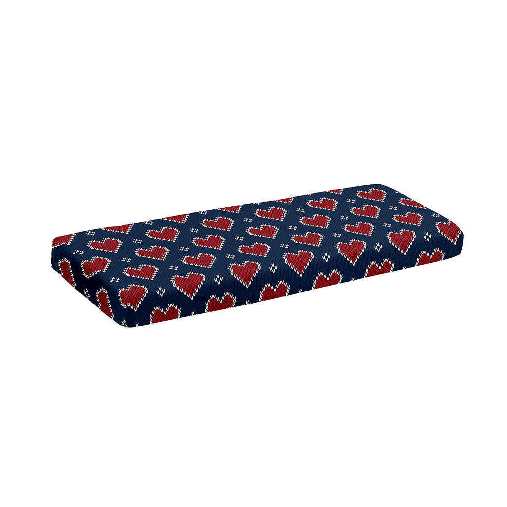 Heart Knitted Pattern Print Piano Keyboard Cover