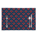 Heart Knitted Pattern Print Placemat