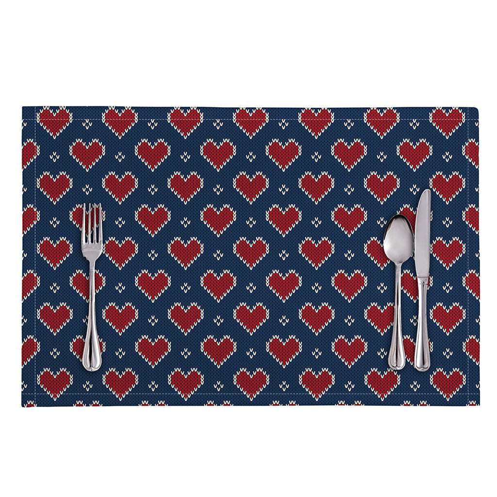 Heart Knitted Pattern Print Placemat