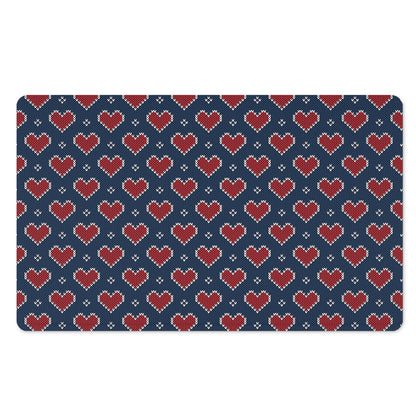 Heart Knitted Pattern Print Polyester Doormat