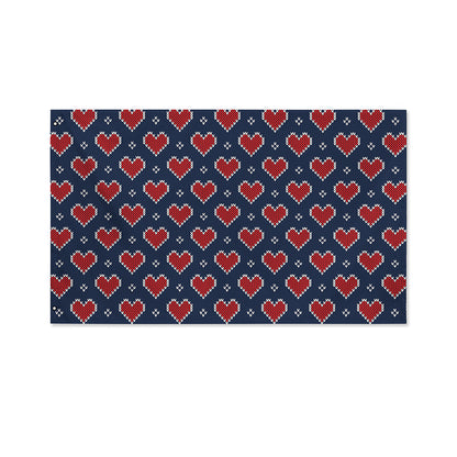 Heart Knitted Pattern Print Polyester Flag