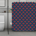 Heart Knitted Pattern Print Polyester Shower Curtain