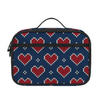 Heart Knitted Pattern Print Portable Lunch Bag