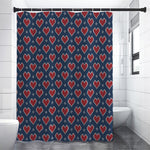 Heart Knitted Pattern Print Premium Shower Curtain