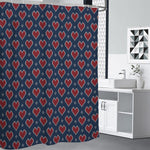 Heart Knitted Pattern Print Premium Shower Curtain