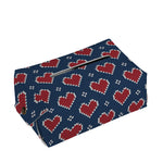 Heart Knitted Pattern Print Rectangle Tissue Box Cover
