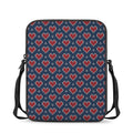 Heart Knitted Pattern Print Rectangular Crossbody Bag