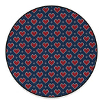 Heart Knitted Pattern Print Round Floor Mat