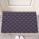 Heart Knitted Pattern Print Rubber Doormat
