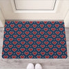 Heart Knitted Pattern Print Rubber Doormat