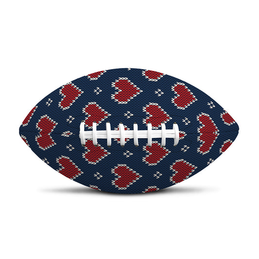 Heart Knitted Pattern Print Rugby Ball