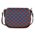 Heart Knitted Pattern Print Saddle Bag