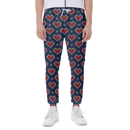 Heart Knitted Pattern Print Scuba Joggers