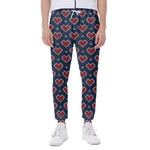 Heart Knitted Pattern Print Scuba Joggers