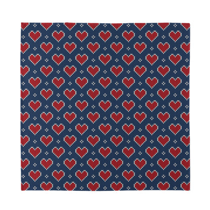 Heart Knitted Pattern Print Silk Bandana
