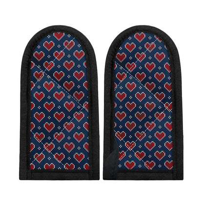 Heart Knitted Pattern Print Skillet Handle Cover