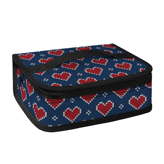 Heart Knitted Pattern Print Small Lunch Bag