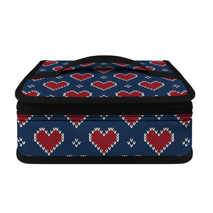 Heart Knitted Pattern Print Small Lunch Bag