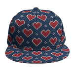 Heart Knitted Pattern Print Snapback Cap