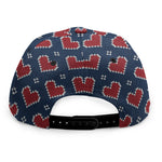 Heart Knitted Pattern Print Snapback Cap
