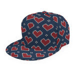 Heart Knitted Pattern Print Snapback Cap