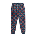 Heart Knitted Pattern Print Sweatpants