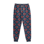 Heart Knitted Pattern Print Sweatpants