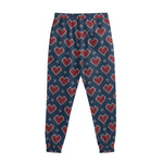 Heart Knitted Pattern Print Sweatpants