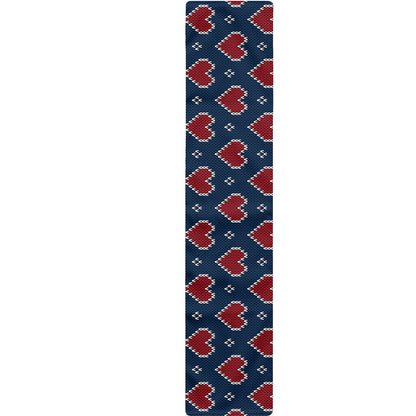 Heart Knitted Pattern Print Table Runner