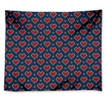 Heart Knitted Pattern Print Tapestry